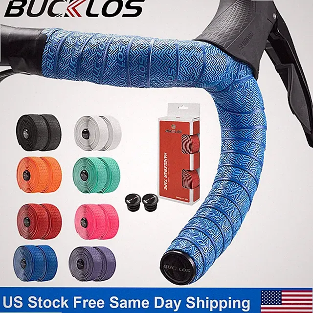 1 Pair Bicycle Handlebar Drop Bar Tape Non-Slip PU+EVA Road Bike Tape Straps US