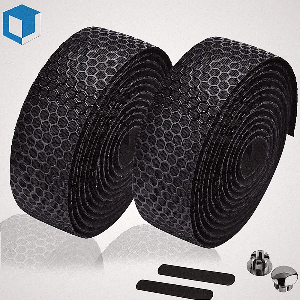 2 Pack Road Bike Bicycle Handlebar Tape Handle Drop Bar Wrap Non-Slip Pads Black