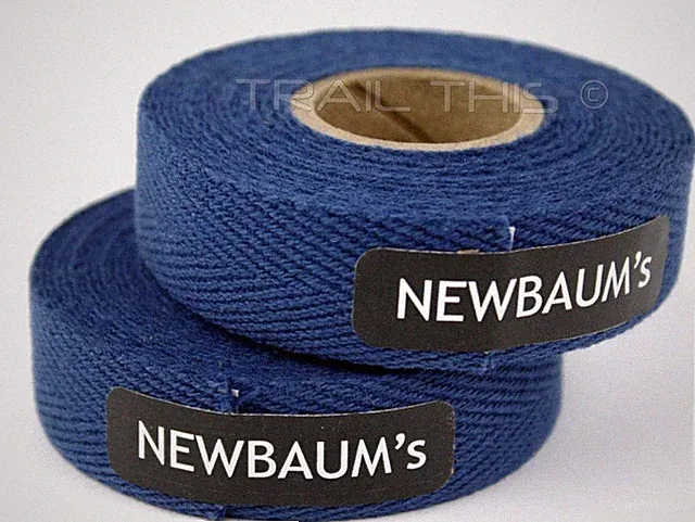 2-Rolls Newbaum's Dark Blue Cotton Cloth Road Bicycle Bar / Handlebar Tape Wrap
