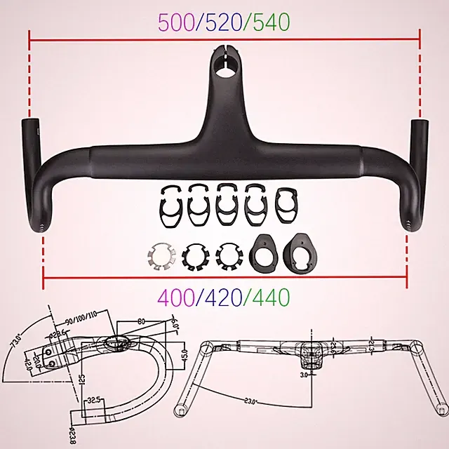 25° Road Bicycle Handlebar Internal Cable Routing Gravel Mountain Bike drop bar