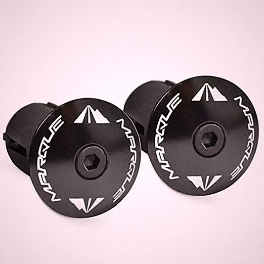 Alloy ENZ Road Bike Handlebar Plugs – Aluminum Ends – Black