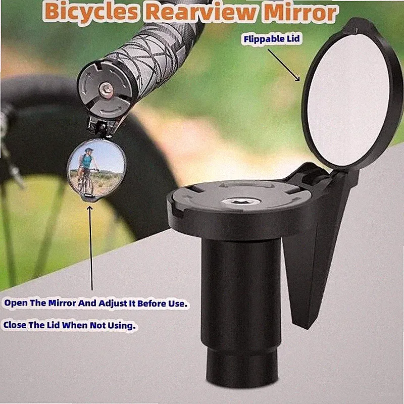 Bicycle Rear View Convex Mirror Handlebar Drop Bar Mount Acrylic Lens Lightweigh