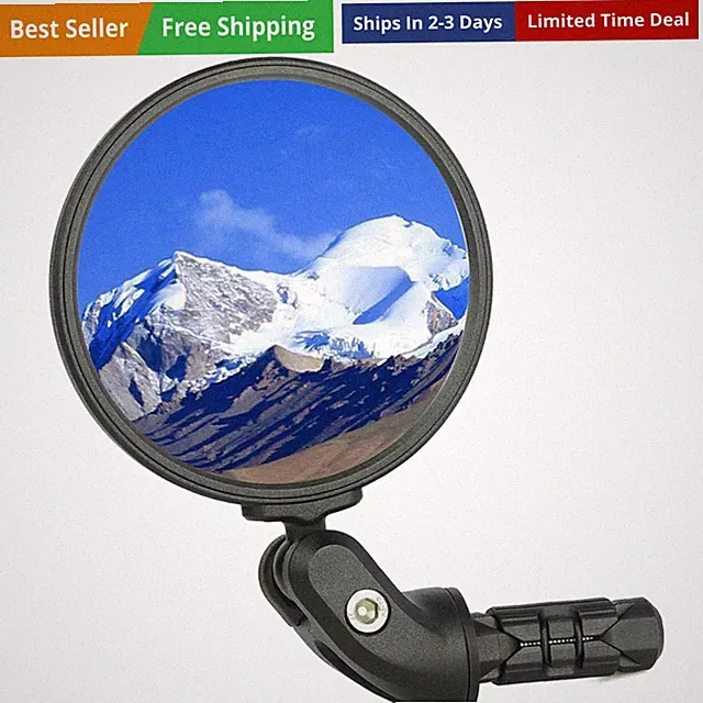 Bike Mirrors,Bike Bar End Mirror, HD Glass Convex Lens Bicycle Rearview Mirro...