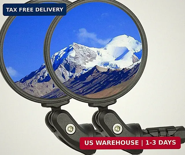 BriskMore Bike Mirrors,Bike Bar End Mirror, HD Glass Convex Lens Bicycle Rearvie