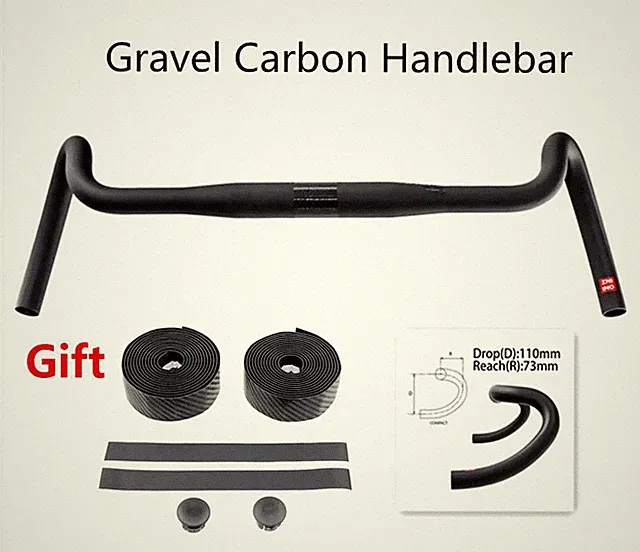 Carbon Gravel Bike Drop Bar Cyclocross Road Bike Handlebars 400/420/440mm