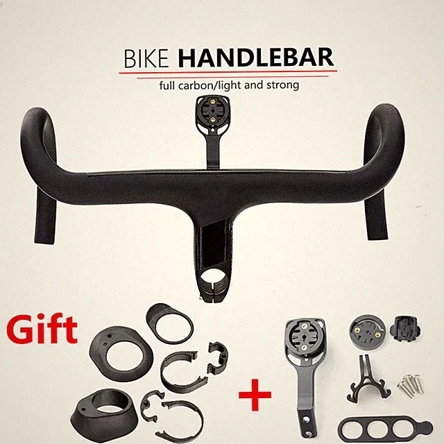 Carbon Road Bike Handlebar City Bicycle Integrated Drop Bar with Stem 28.6mm