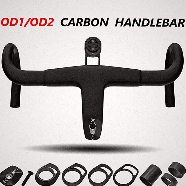 Carbon Road Handlebar with Stem 28.631.8mm Integrated OD2 Bike bar 390/400/420MM