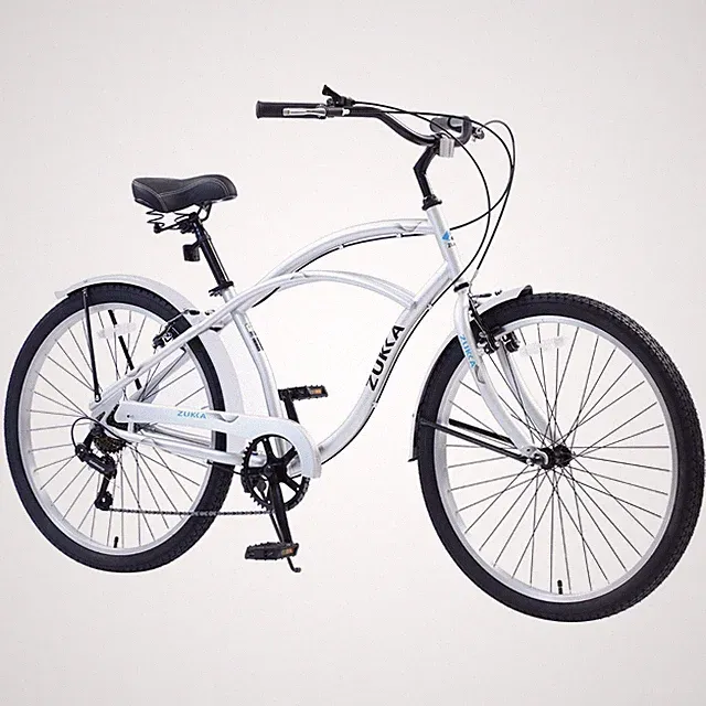 Men's 26 Inch Beach Cruiser Bike, 7 Speed Step-Through Frame