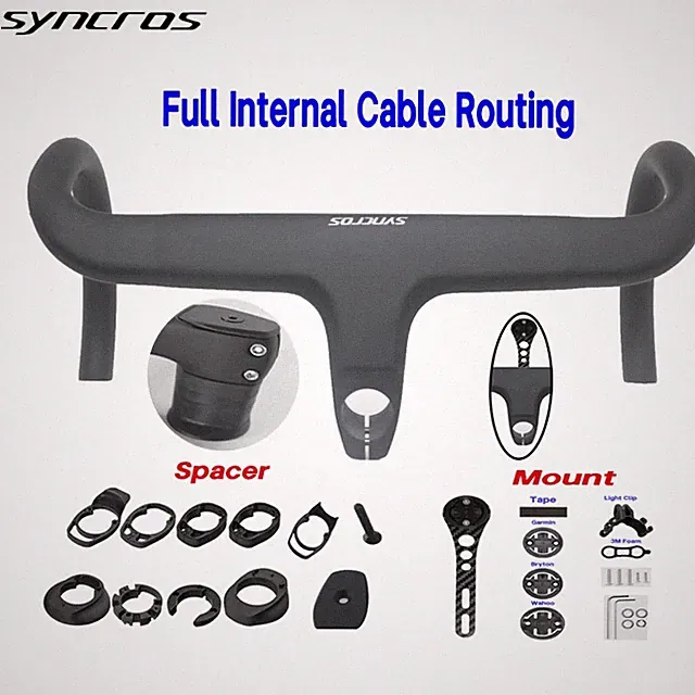 Road Bike Cockpit Drop Bar Internal Cable Integrated Carbon Bicycle Handlebars