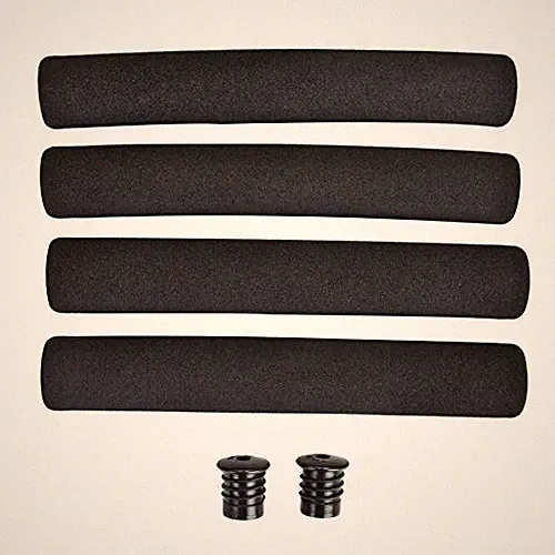 Sunlite Road Bicycle Foam Rubber Grips Pad Set for Drop Bar Handlebar + End Caps