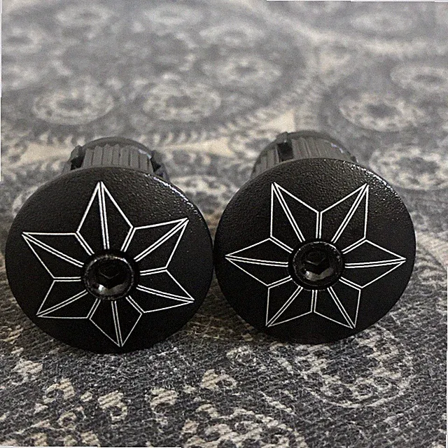SUPACAZ Black Bar End Caps, Drop Bar