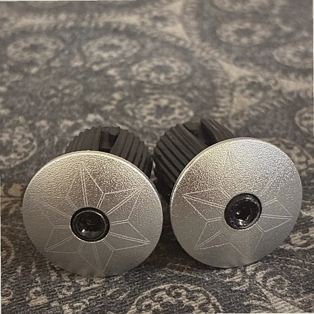 SUPACAZ Silver Bar End Caps, Used. Drop Bar