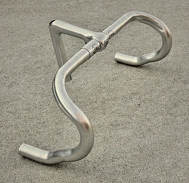 Vintage 3TTT Forma 42cm Handlebar and 11cm 3TTT Stem Italy Silver Ergo Classic