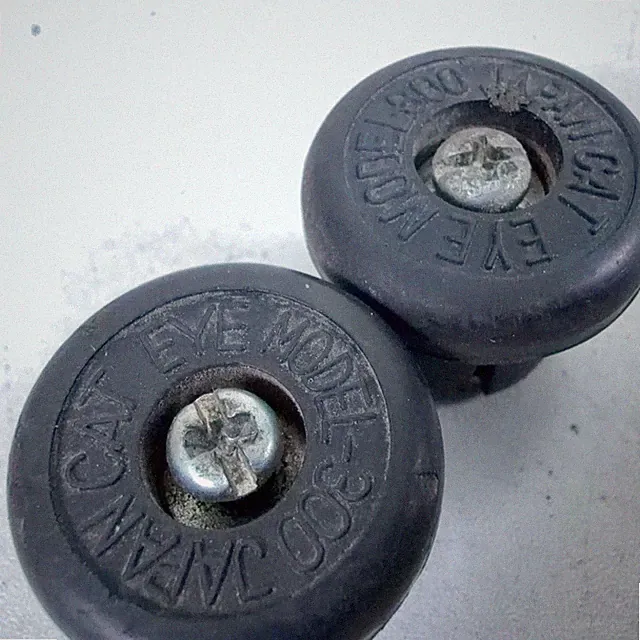Vintage Cat Eye Bar End Plug Model 300 Black Drop Bar Handlebar Cap Set