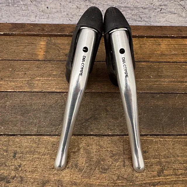Vintage Dia-Compe Aero Road Bike Brake Levers NOS New Drop Bar Black Hoods
