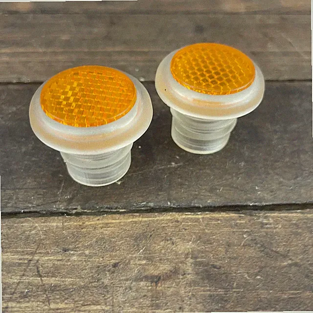 Vintage Reflector Bar End Plug Orange Drop Bar Handlebar Caps Muscle Yellow A5